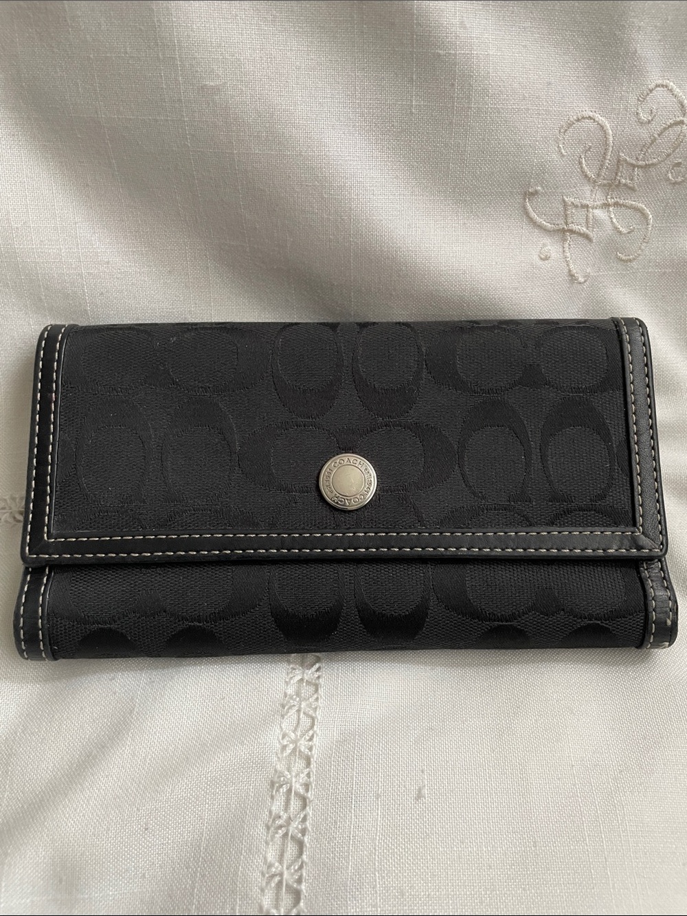 Coach Black C Design Wallet EUC